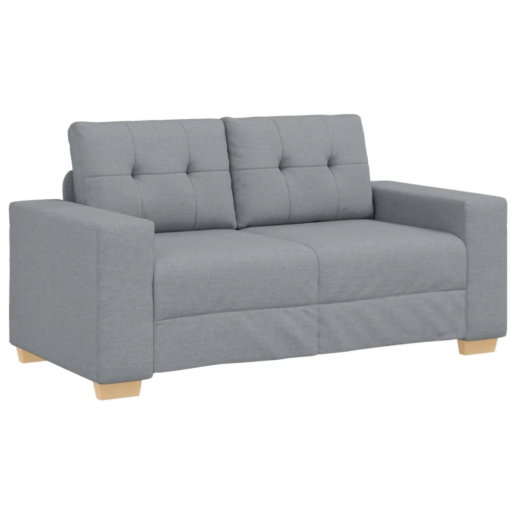 Divano 3 pz Grigio chiaro Tessuto misto lino 3324628