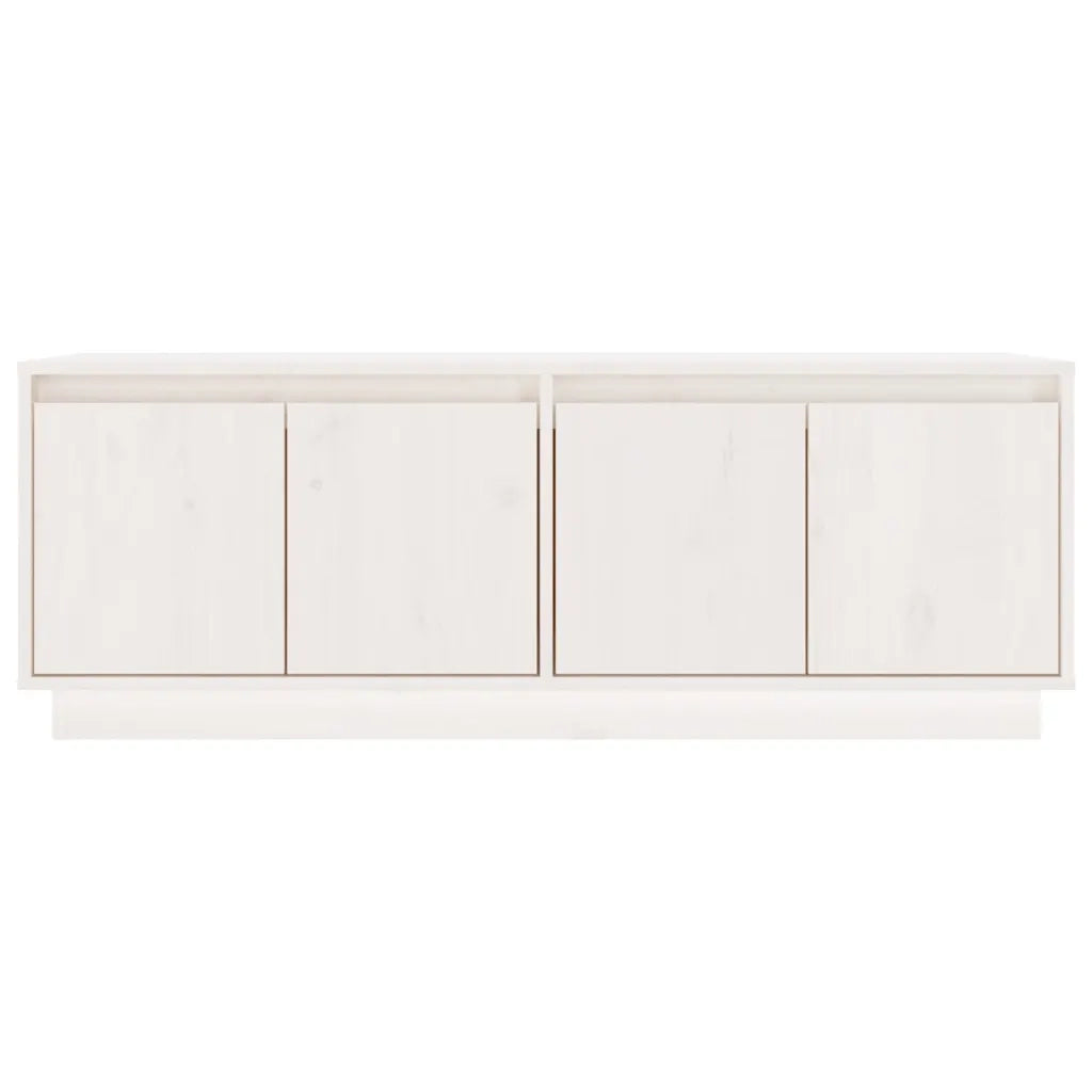 Mobile Porta TV-Mobile per TV-Credenza TV Bianco 110x34x40 cm in Legno Massello di Pino