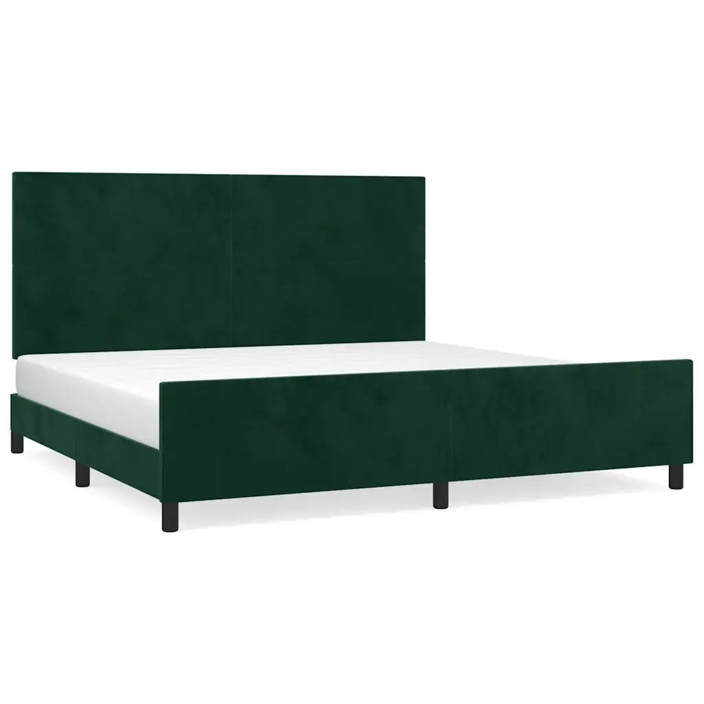 Giroletto con Testiera Verde Scuro 200x200 cm in Velluto cod mxl 63168