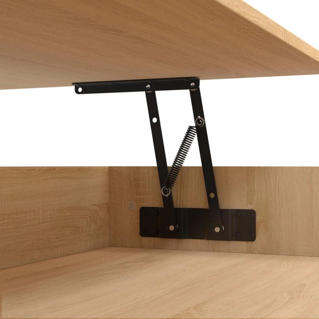 Tavolino rettangolare alzabile in legno e nero EDEN