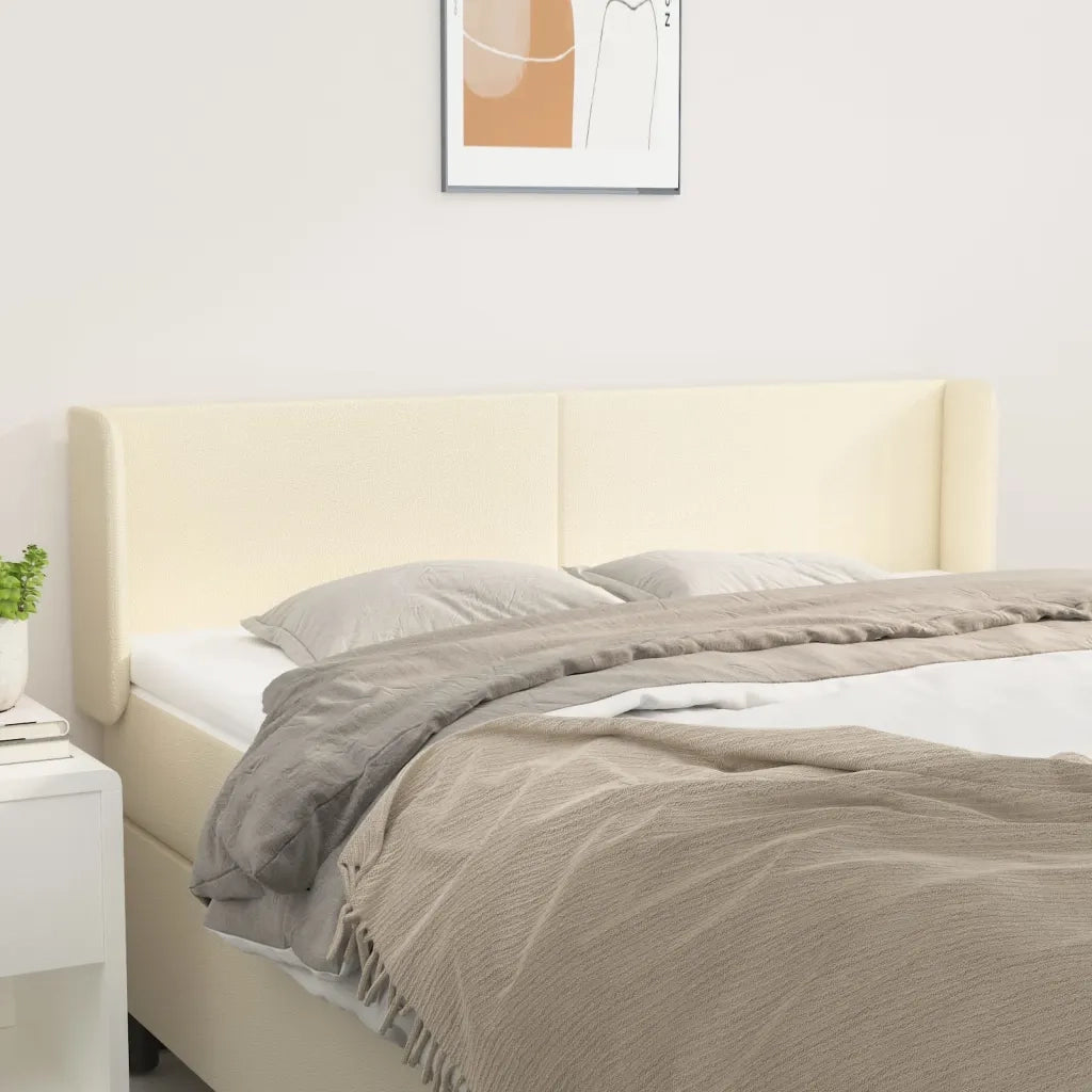 Testiera ad Orecchio Crema 147x16x78/88 cm in Similpelle 3118580