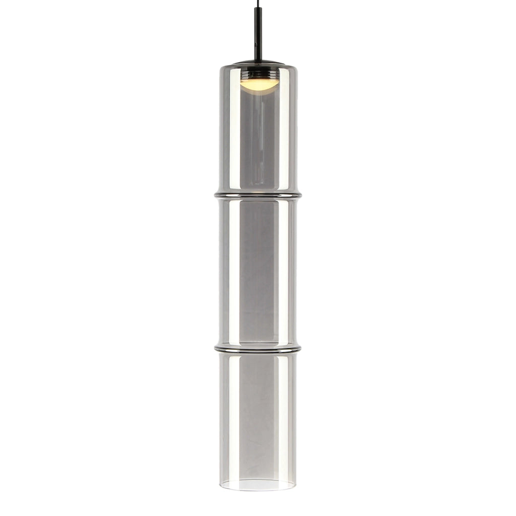 Lampada sospensione vetro fumé nera LED 4W 3000K BATO