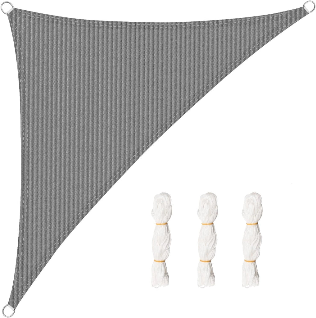 Vela ombreggiante 3x3x4.25m in HDPE 180 g/m² Traspirante Tenda a Vela Parasole Triangolare Protezione Solare Respirante Anti UV Giardino Esterni Beige
