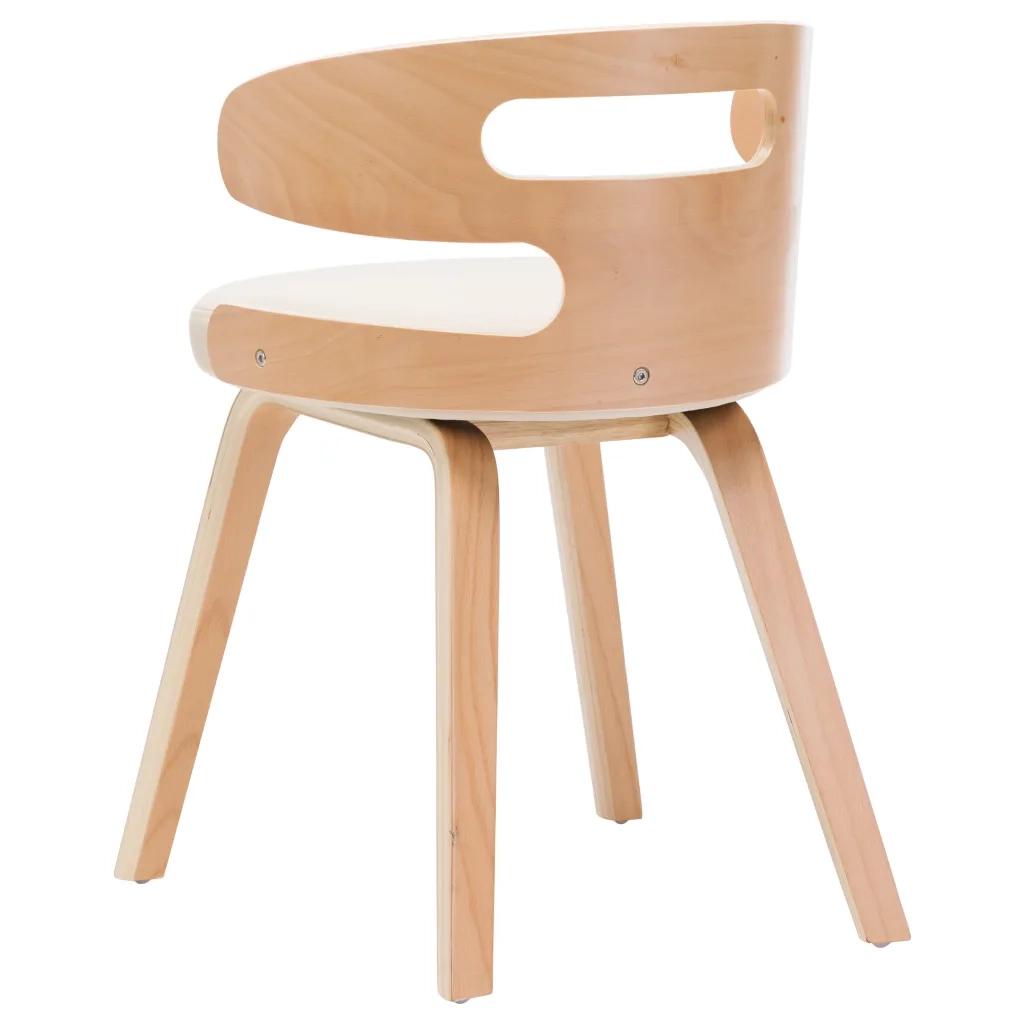 Sedie da Pranzo 6 pz Crema in Legno Piegato e Similpelle 278853