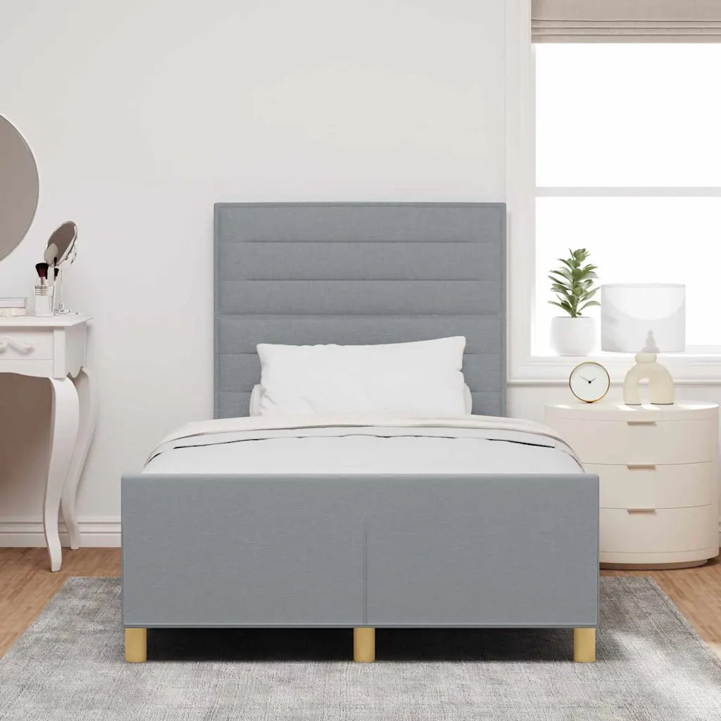 Struttura del letto-Giroletto Grigio chiaro 120 x 190 cm Tessuto 479621