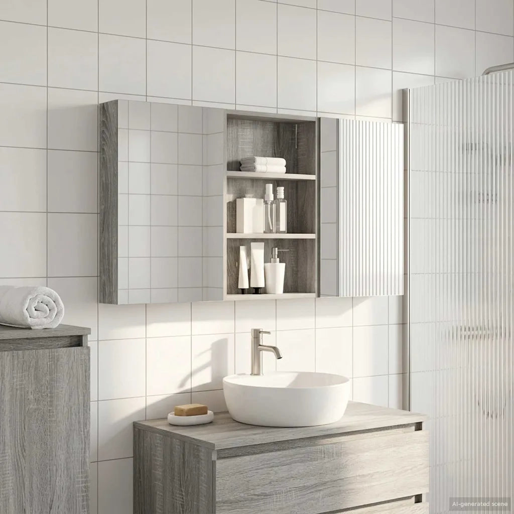 Set di Armadi da Bagno con porta 3 pcs 120 x 10,5 x 60,5 cm 3403733