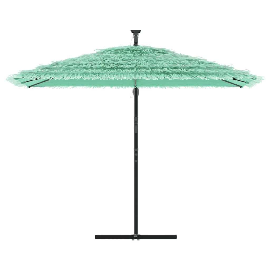 Ombrellone da giardino con palo in acciaio 290 x 290 x 238 cm protezione dal sole e dalla pioggia design moderno in poliestere verde 02_0056383