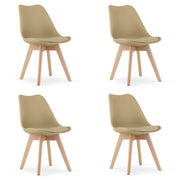 Sedia VALORA RIXK - Design moderno beige scuro per soggiorno x 4
