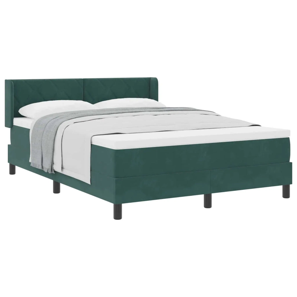 Letto a molle con testiera Verde Scuro 190 x 140 cm Velluto 3341519