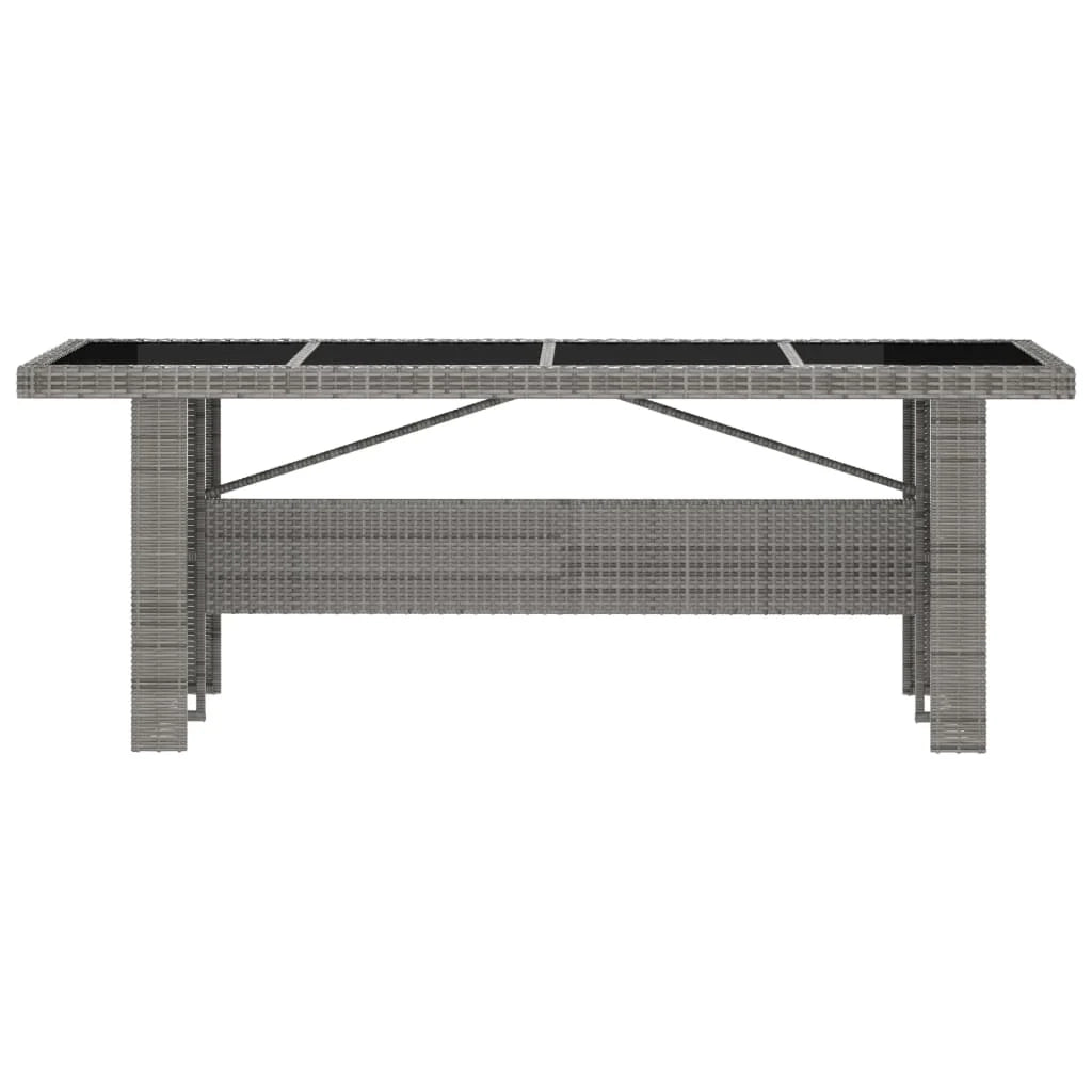Set da pranzo da giardino 9 pezzi con cuscini in resina intrecciata grigia 02_0014935