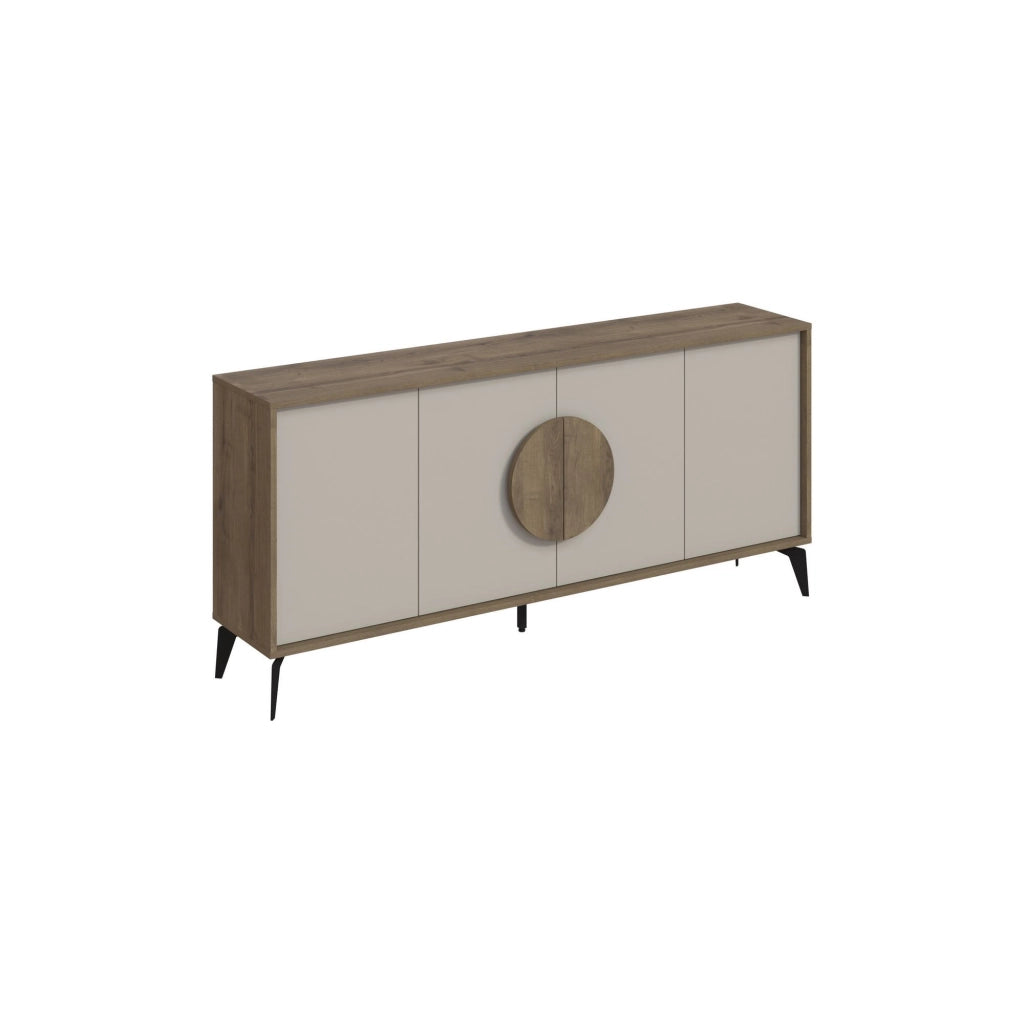 Credenza in legno "Gora Wide" - 180 x 36 x 82 cm - Crema