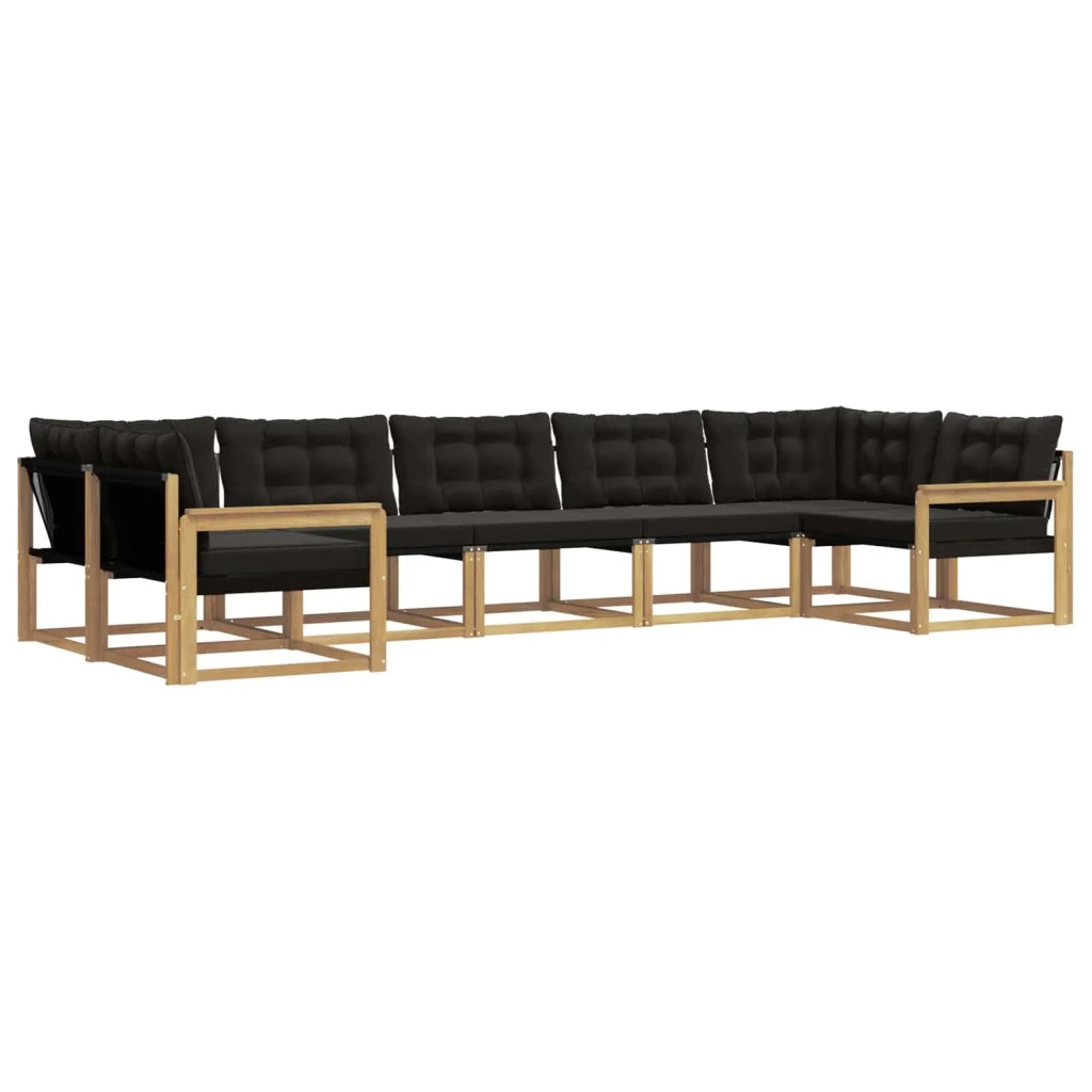 Set di divani da esterno 7 pz Bianco e Nero 3389038