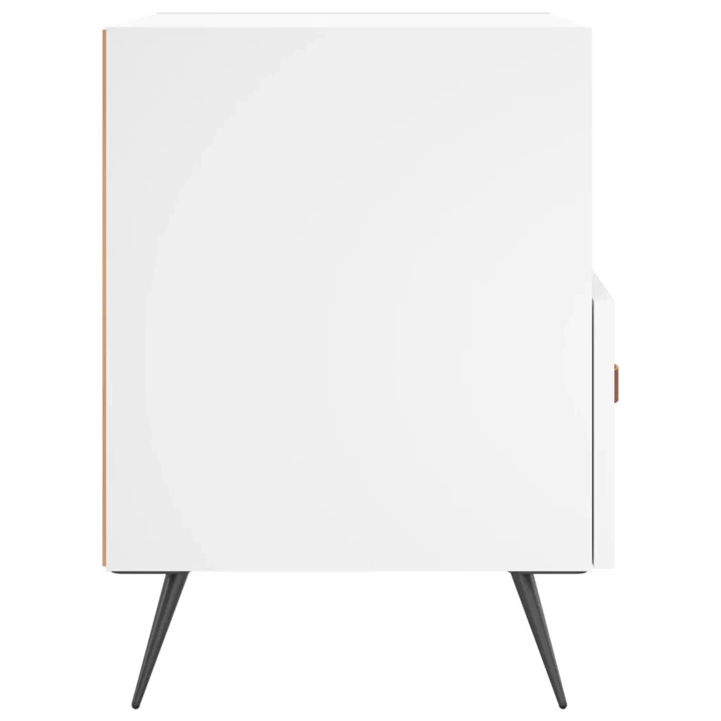 Set di 2 Comodini | Armadio da Notte | Mobiletto da notte Bianchi 40x35x47,5 cm in Legno Multistrato