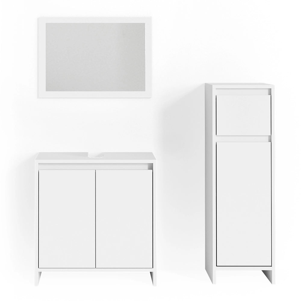 Vicco Set mobili bagno Bianco 3 parti, con mobile midi
