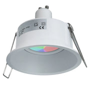 Faretto tondo bianco nero incasso foro 85mm lampadina colorata LED 6W GU10 RGBW 230V luci vetrina bar BIANCO LUCE 3000K