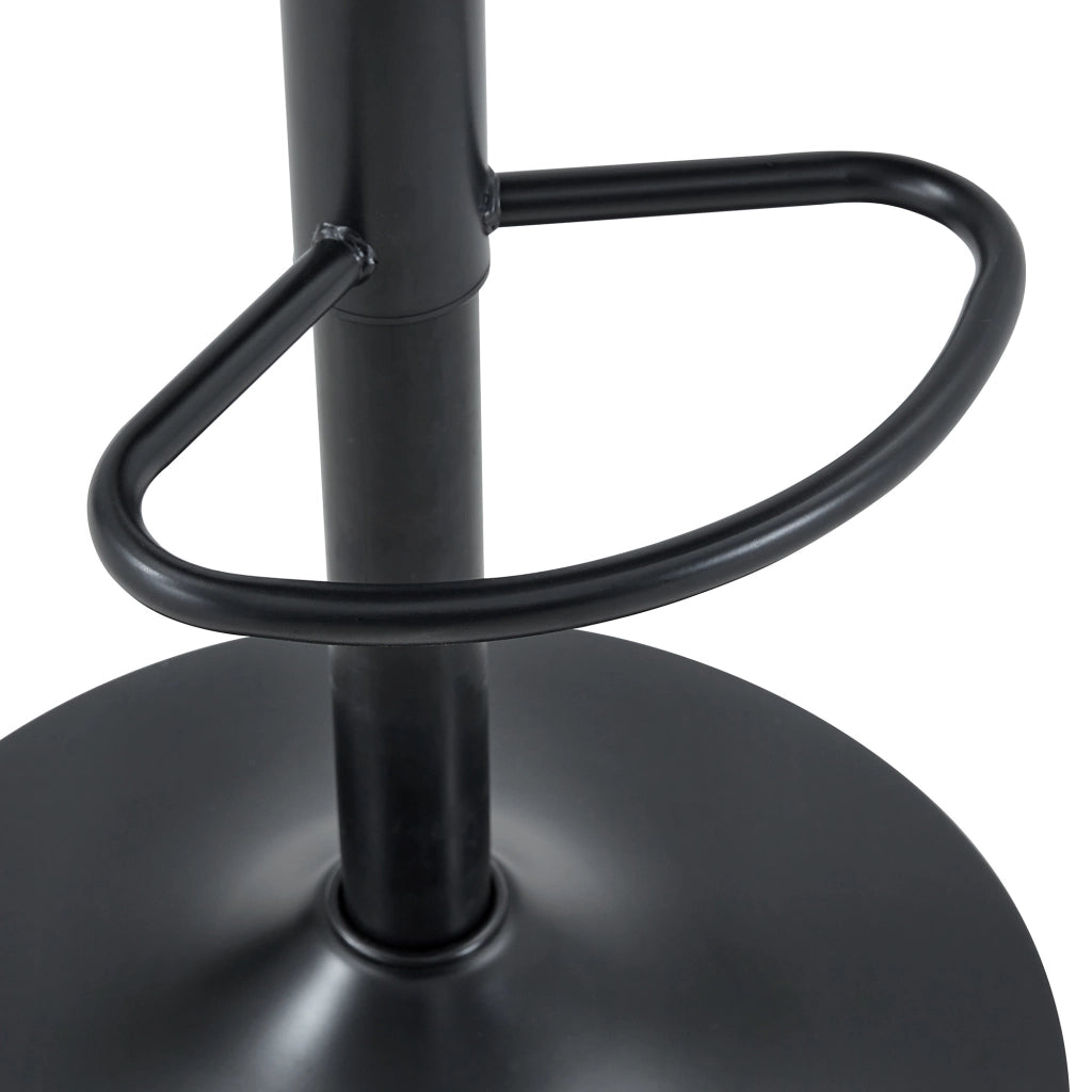 Sgabello da Bar Girevole Regolabile in Altezza con Schienale Ergonomico e Poggiapiedi, in PU Nero