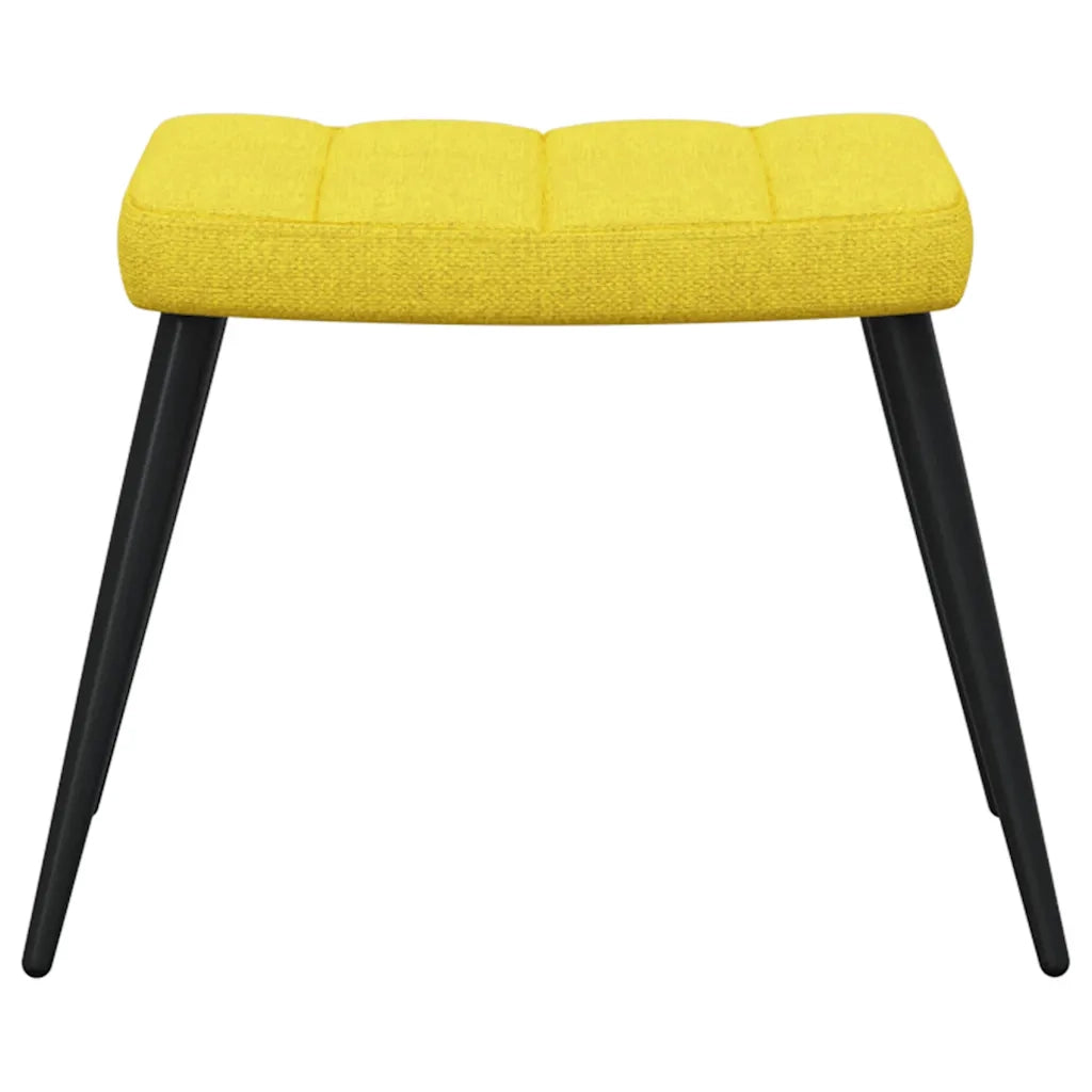 Poltrona | Sedia Relax con Sgabello Giallo Senape in Tessuto