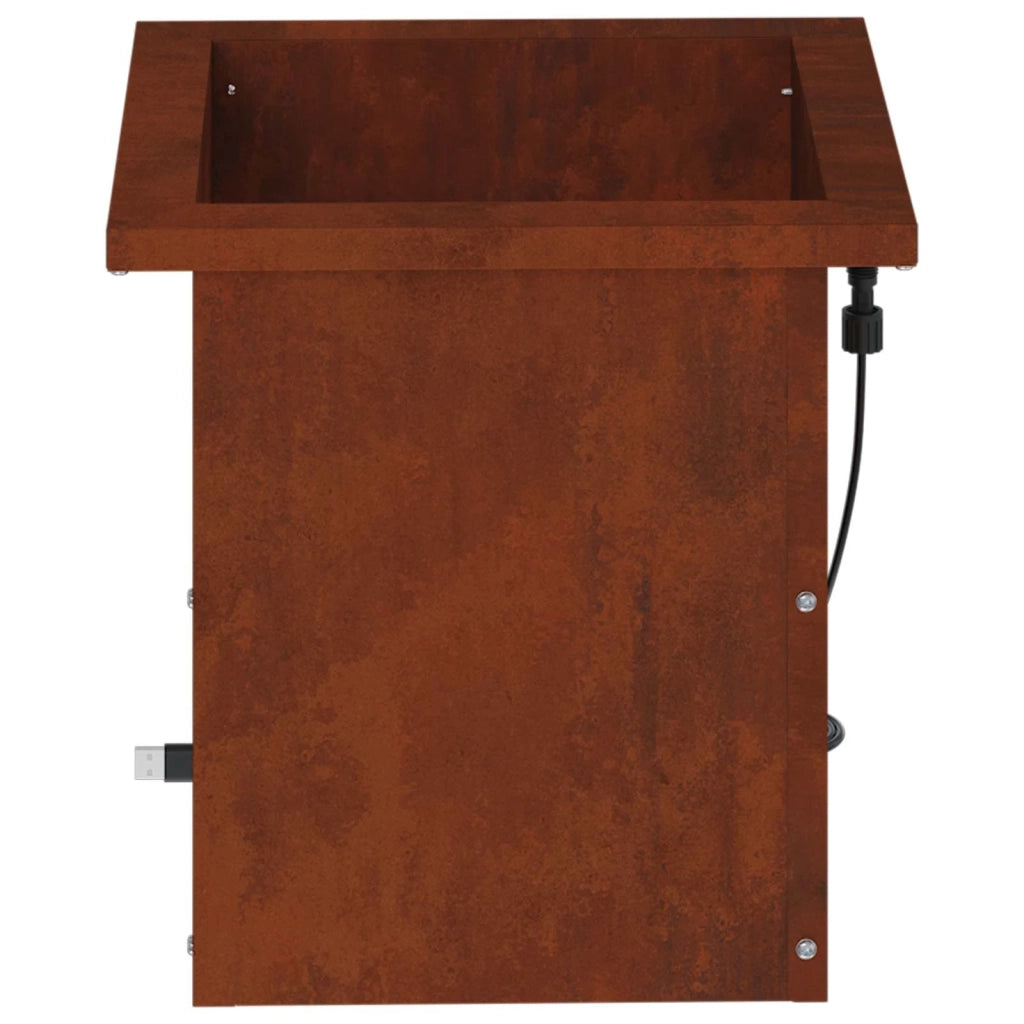 Fioriera da giardino con LED Ruggine 30 x 30 x 30 cm 8008068