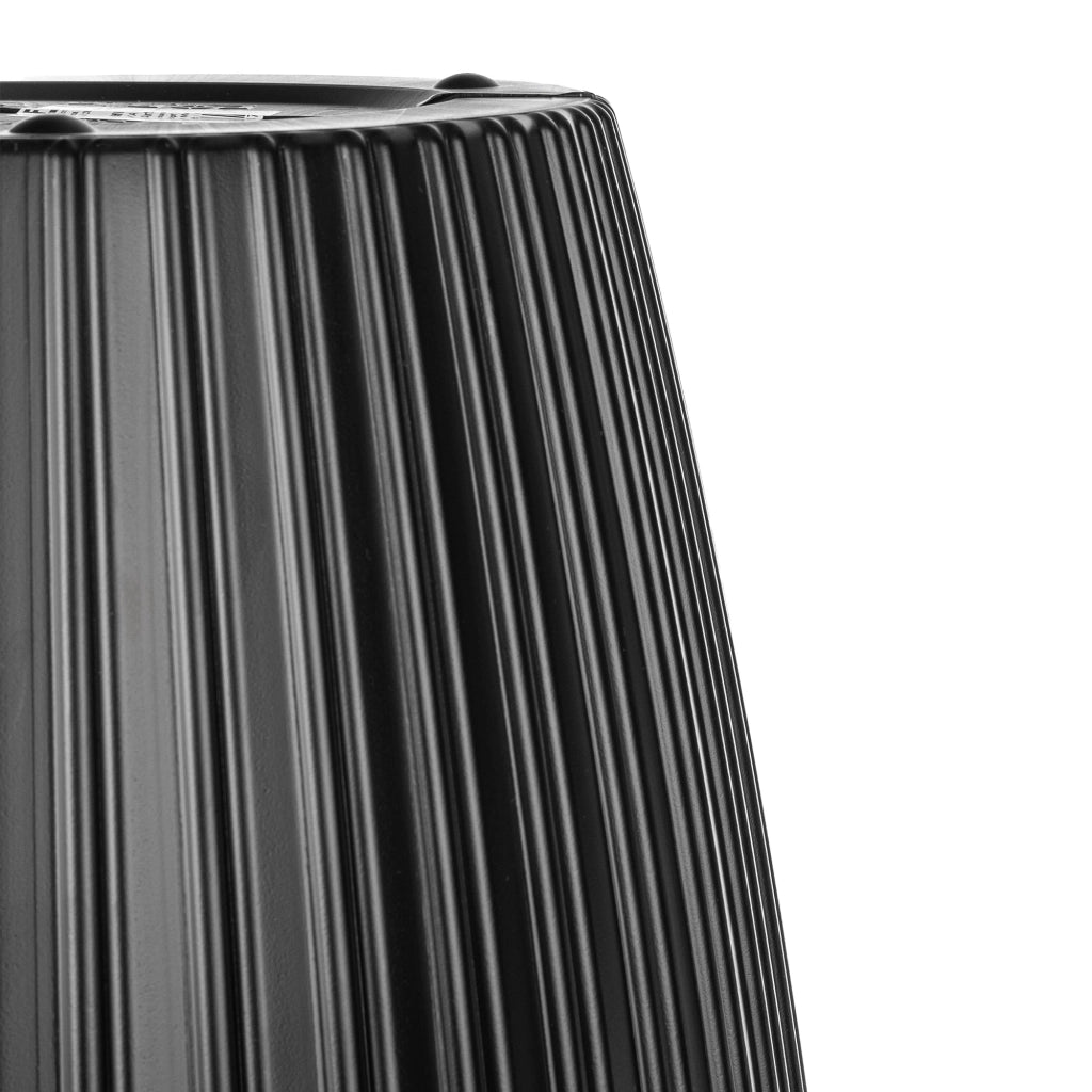 Vaso da fiori KADAX 30 cm con coperchio e inserto, vaso da fiori in plastica nero