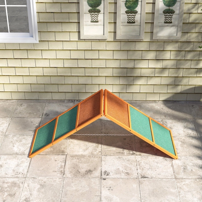 Giochi da arrampicata rampa regolabile e pieghevole per allenamento cani in legno arancione 173 × 59 × 66 cm