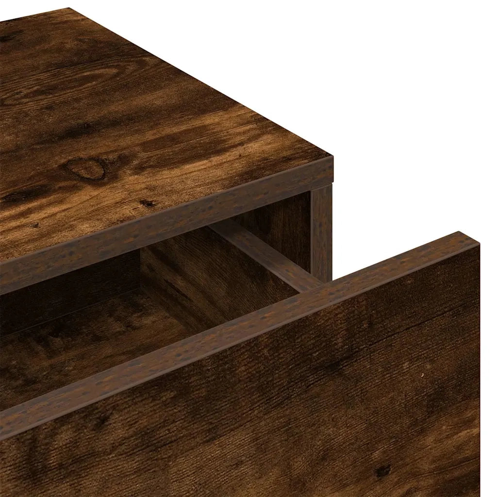 Scaffale a Parete con Cassetti Fumo 80x33x17 cm in Truciolato 859981