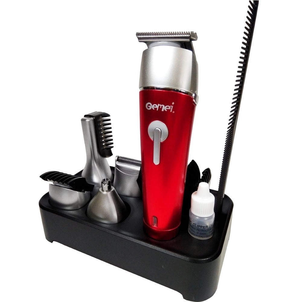 Trade Shop - Tagliacapelli Rasoio Barba Taglia Capelli Peli Naso Ricaricabile 5 In 1 Gm-571 -