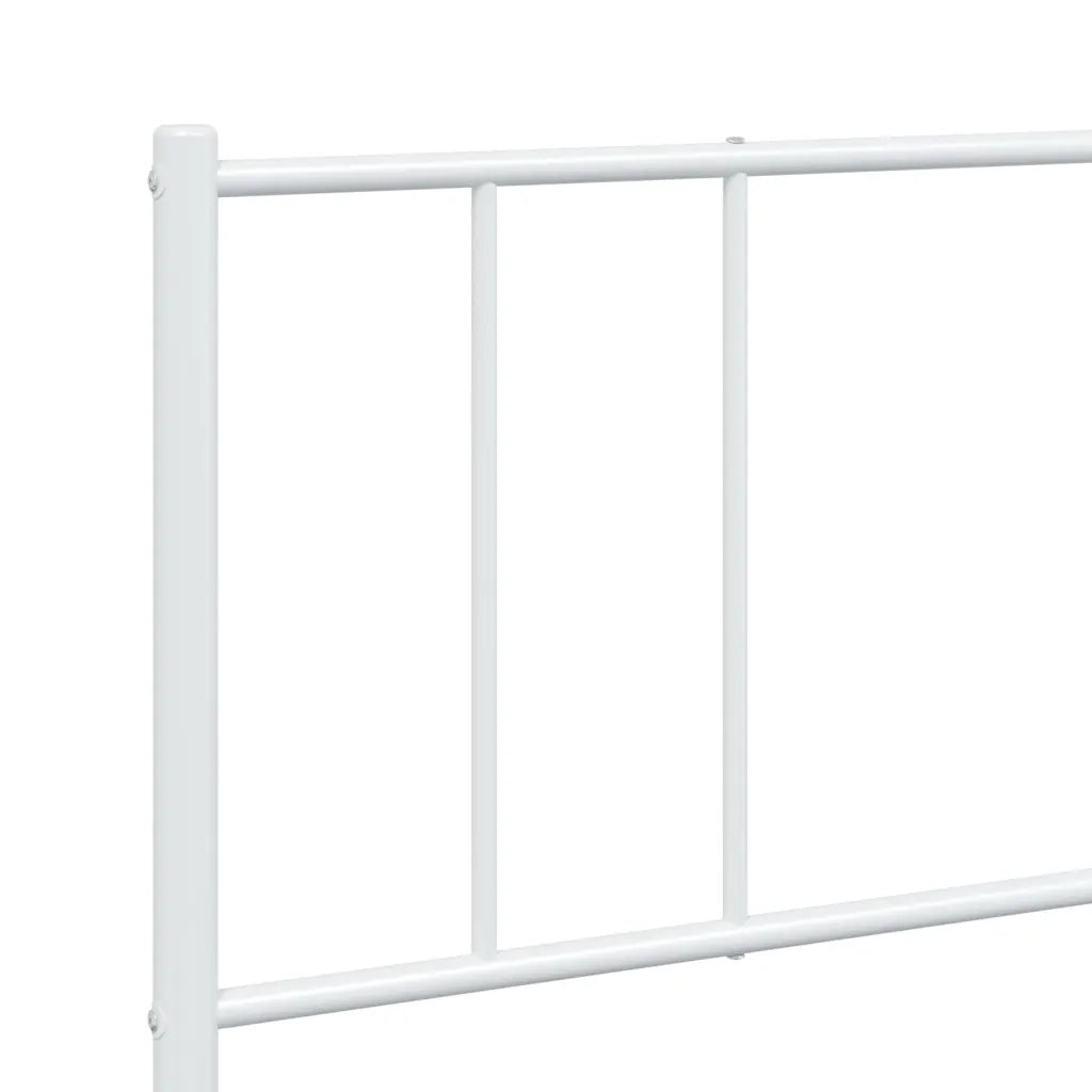 Giroletto con Testiera e Pediera Metallo Bianco 200x200 cm 352554