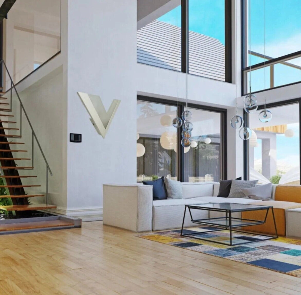 APPLIQUE LAMPADA LED ILLUMINAZIONE MODERNA PER PARETE DA MURO FORMA DI V CAMBIA 3 TONALITA' LUCE BIANCA