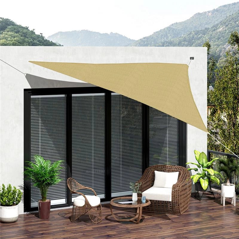 TENDA DA SOLE A VELA OMBREGGIANTE TRIANGOLARE 3 X 3 X 3 MT COLORE CREMA