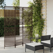 Divisorio per Ambienti | Divider per stanze | Paravento a 3 Pannelli Marrone in Polyrattan
