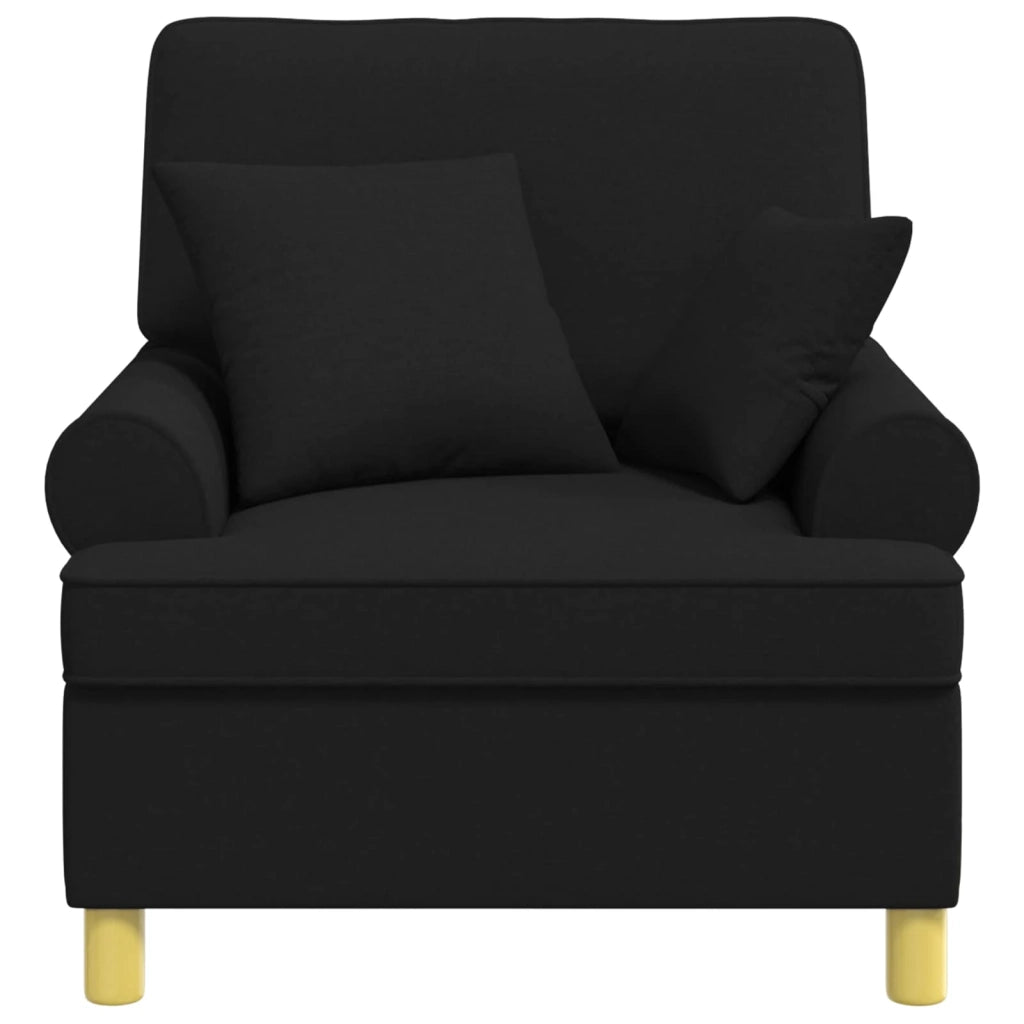 Poltrona XL con Cuscini Nero Tessuto 42043485
