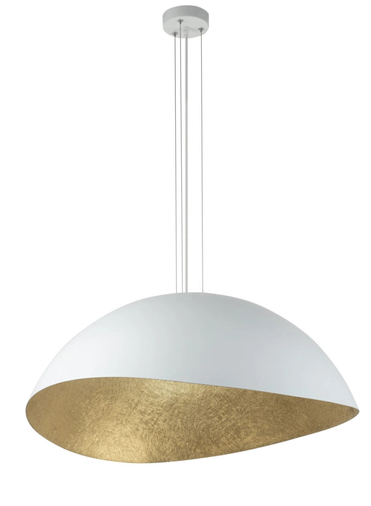 Lampada a sospensione Solaris bianco oro 89cm E27 Sigma