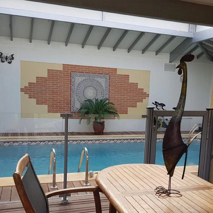 Recinzione Di Sicurezza Per Piscina In Vetro E Alluminio Crystal Shield Sp03 - Kit Modulo 150 X H. 114 Cm Altezza: 114 cm