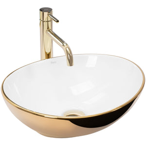 Lavabo Da Appoggio Rea Sofia Gold / White