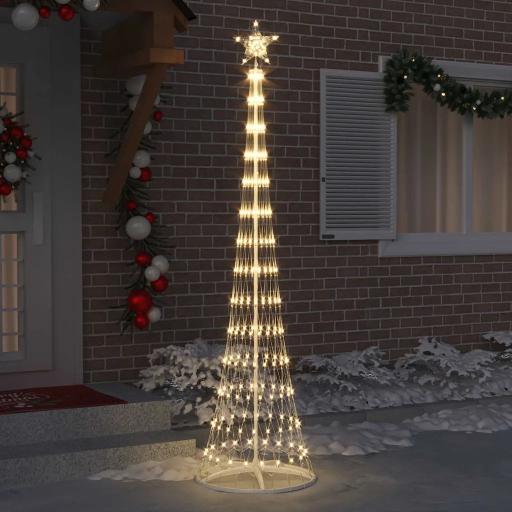 Albero di Natale LED con 290 LED Bianco caldo 250 cm Metallo