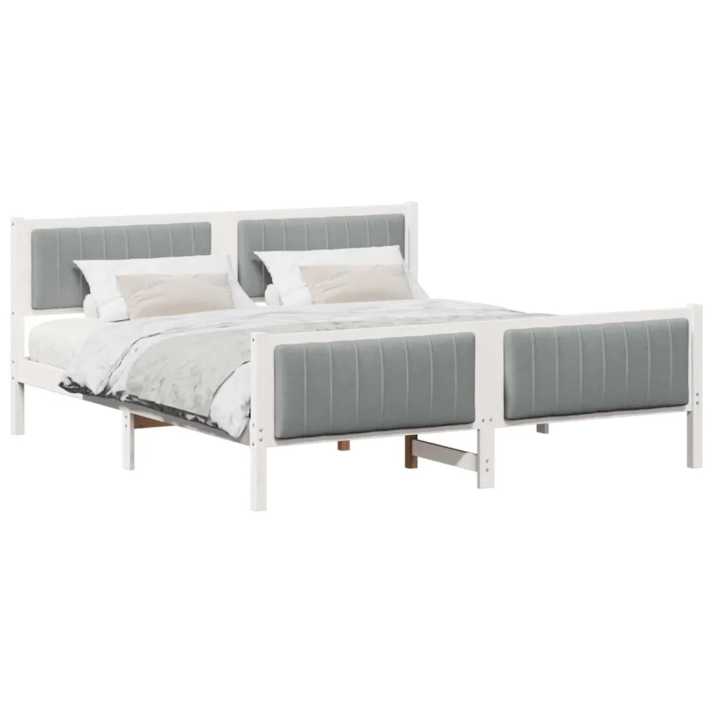 Struttura del Letto Bianco e grigio chiaro 180 x 200 cm 3394307