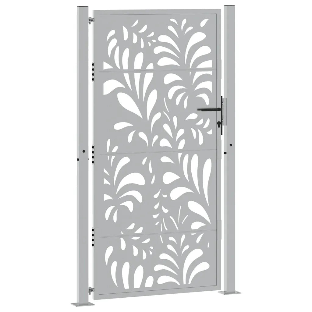 Cancello da Giardino 105x180 cm Acciaio Corten Design Ondulato
