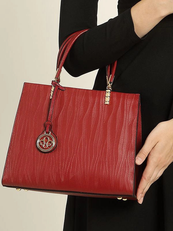 Borsa a tracolla da donna in vera pelle, colore rosso.