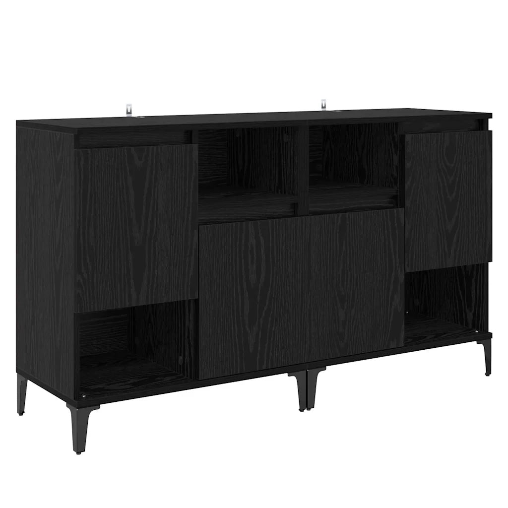 Credenza | Sideboards 2 pcs Rovere Nero 60 x 35 x 70 cm Legno multistrato