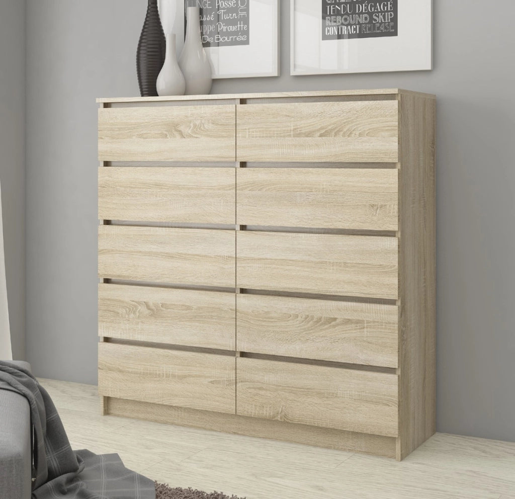 Cassettiera AKORD K120 Sonoma Quercia 120 cm 10 cassetti 120x40x121 cm