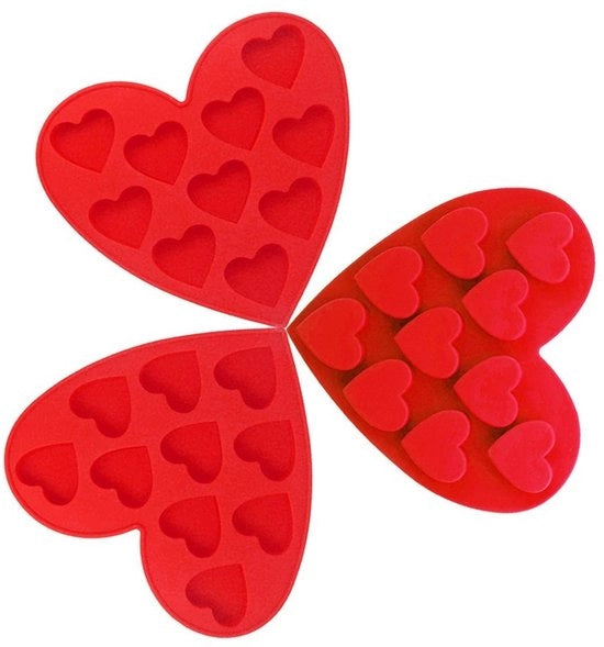 Set di 3 formelle per ciambelle in silicone - forma a cuore - non aderente - resistente al calore - flessibile - silicone di grado alimentare - forma per ciambelle