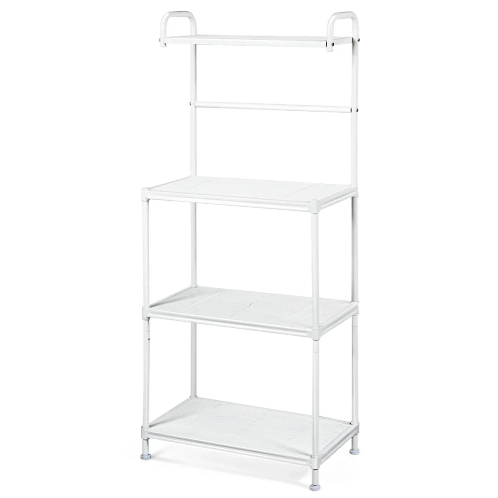 Mensola multiuso 60 x 34,5 x 136 cm porta microonde piedini regolabili design moderno in ferro nero 20_0012057