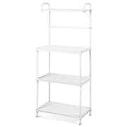 Mensola multiuso 60 x 34,5 x 136 cm porta microonde piedini regolabili design moderno in ferro nero 20_0012057