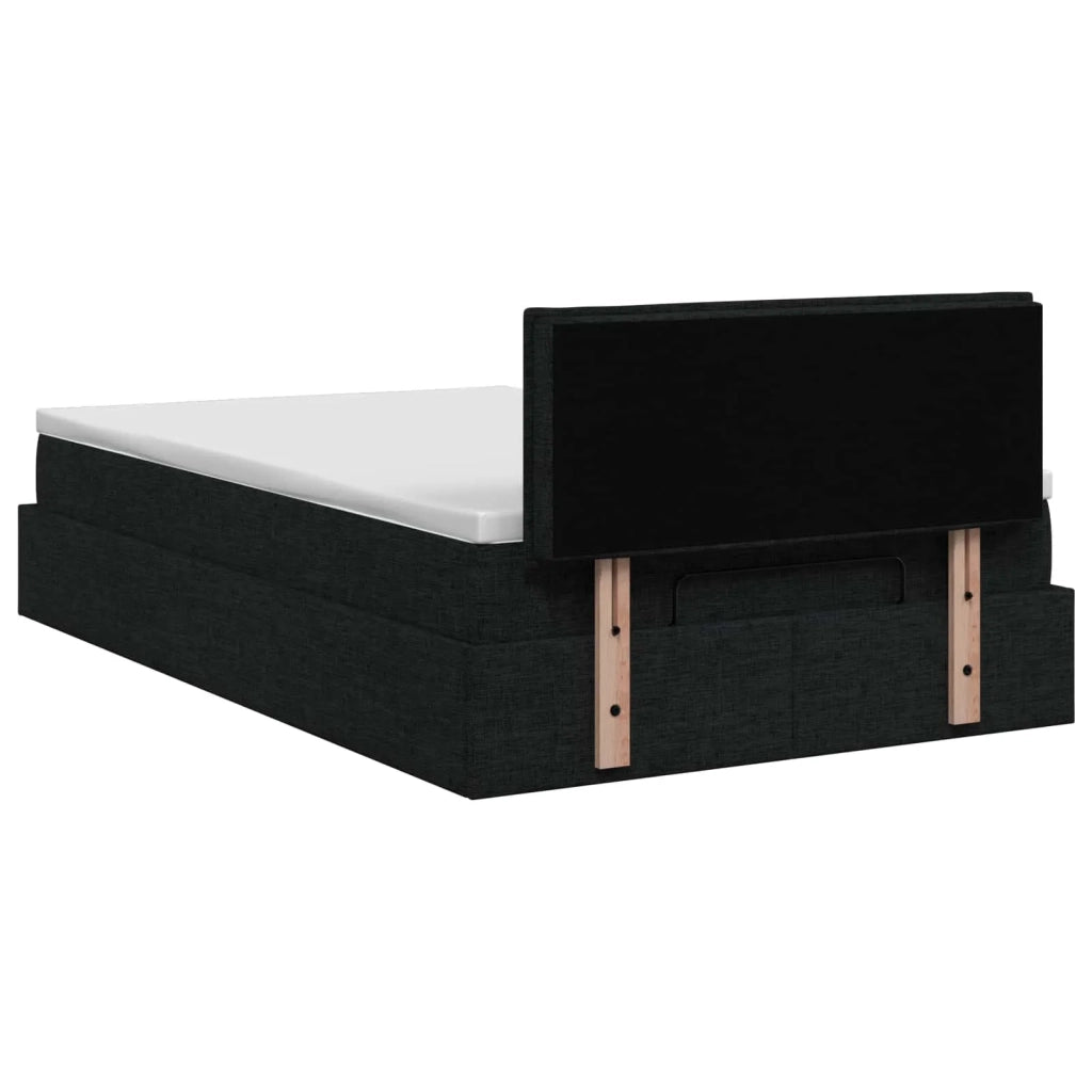 Letto ottomano con materasso Nero 120 x 200 cm Tessuto 3457399