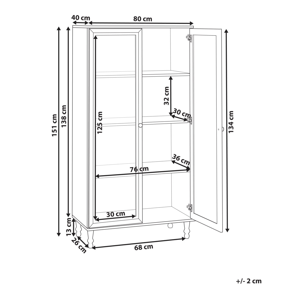 Mobile decorativo 80 cm nero con legno chiaro in legno ingegnerizzato con display in vetro Classico scandinavo a ripiani alti Sala da pranzo Soggiorno