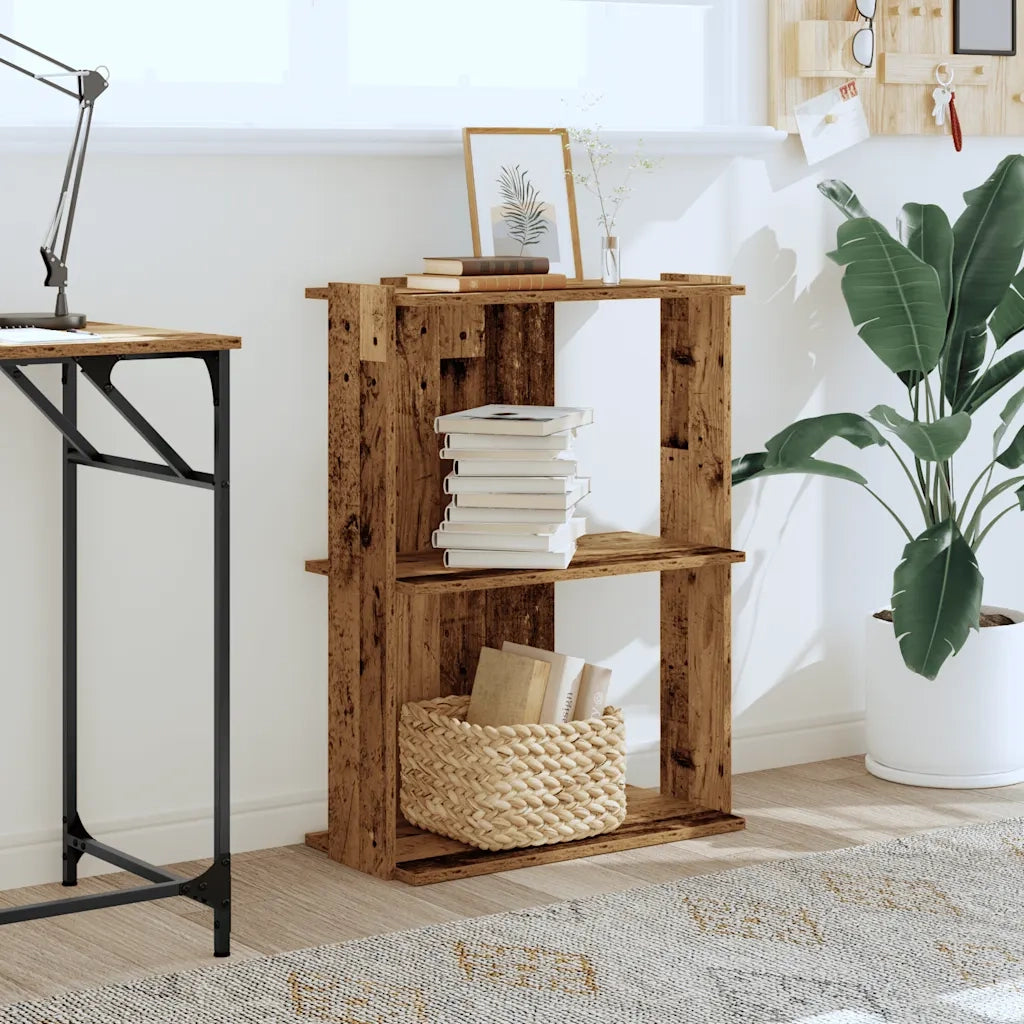 Libreria a 3 Ripiani Legno Antico 60x30x80 cm Legno Multistrato 860263