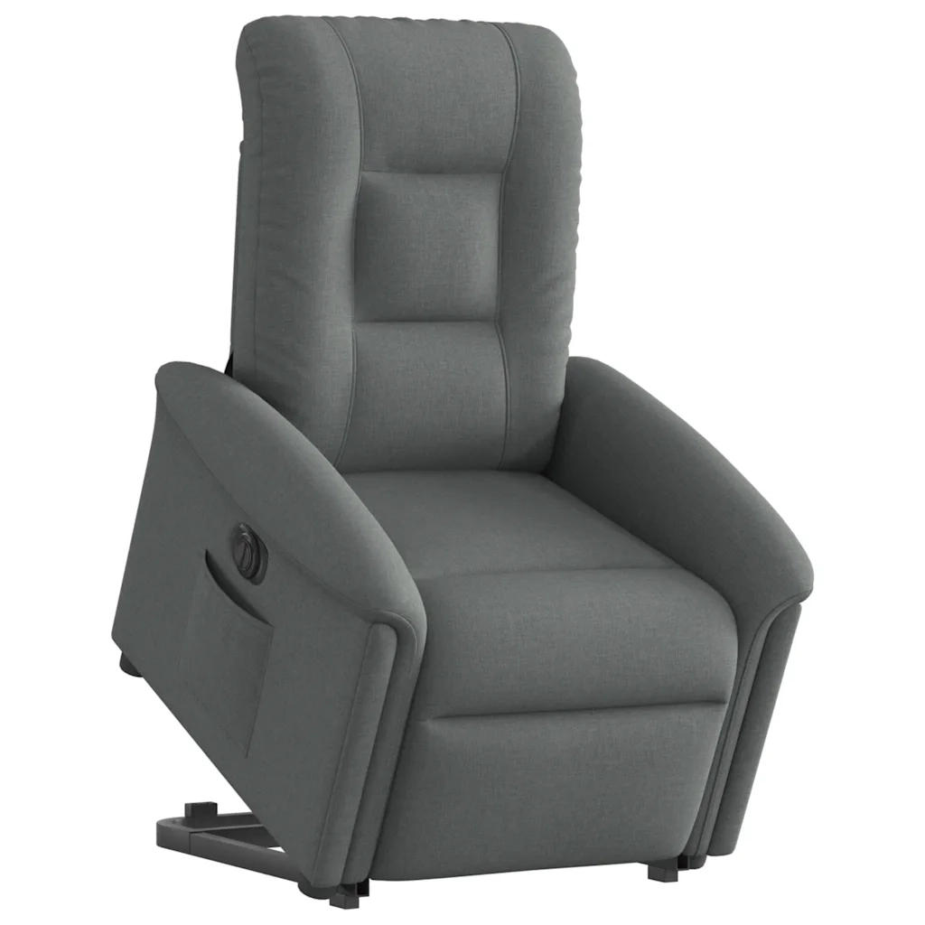 Poltrona Alzapersona Reclinabile Elettrica Grigio Scuro Tessuto 3303275
