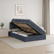 Letto con Contenitore Grigio Scuro 120 x 200 cm Velluto 3458860