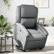 Poltrona Alzapersona Reclinabile Grigio in Similpelle 3204229
