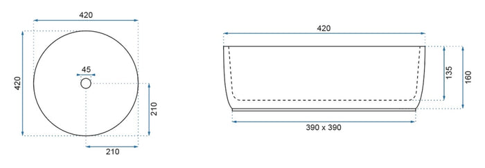 Lavabo Da Appoggio Rea Helen Gold White